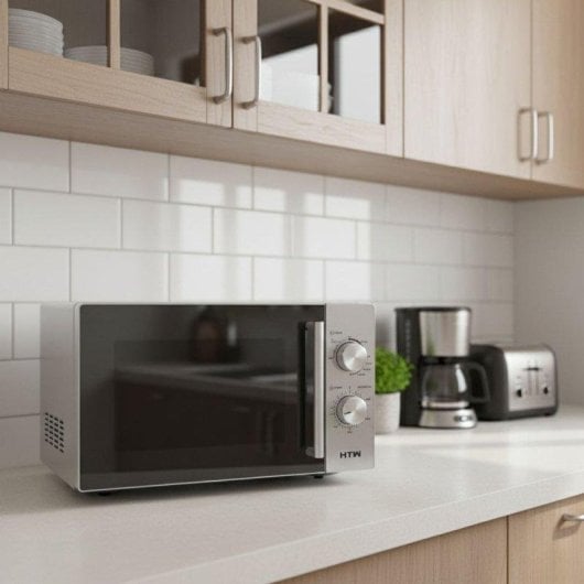 Mikrowelle HTW MIC700CD8 20L 700W Auftaufunktion Edelstahl