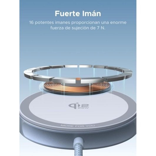 Ladegerät UGREEN MagFlow W753 Qi2 25W Magnetisch Wireless Grau 1,5m USB