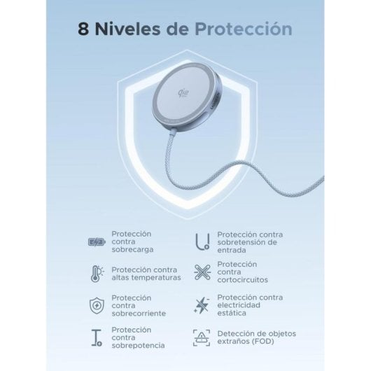 Ladegerät UGREEN MagFlow W753 Qi2 25W Magnetisch Wireless Grau 1,5m USB