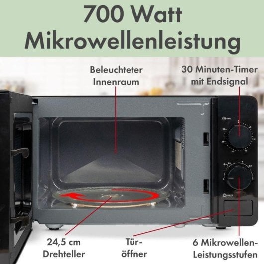 Mikrowelle Bomann MW 6014 CB 20L 700W Drehteller Schwarzes Design