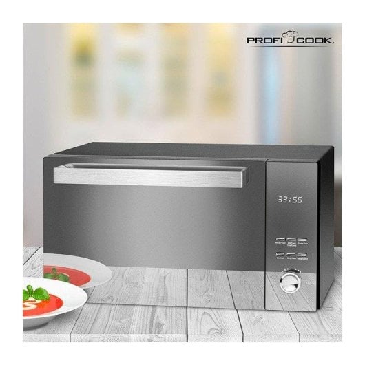 Microondas ProfiCook PC-MWG 1204 23L 800W com Grill Espelho Fácil Limpeza