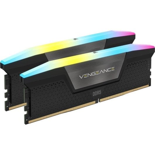 Memoria RAM Corsair Vengeance RGB 16GB 2x8GB DDR5 5200MHz CL40 Kit XMP Iluminación Multicolor Negro