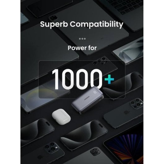 Batería externa Ugreen PB502-25185 10000mAh Mini Carga rápida 30W Gris