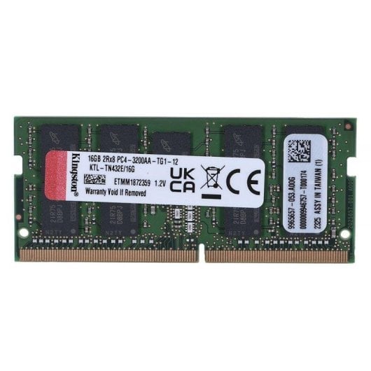 Memoria RAM Kingston KTL-TN432E/16G 16GB 1x16GB DDR4 3200MHz CL22 ECC SO-DIMM