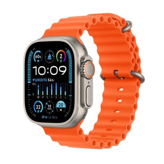 Apple Watch Ultra 2 GPS + Cellular 49mm OLED Titane Orange Taille Unique IP6X SpO2 Pulsomètre