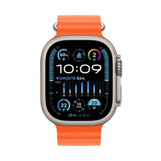 Apple Watch Ultra 2 GPS + Cellular 49mm OLED Titane Orange Taille Unique IP6X SpO2 Pulsomètre