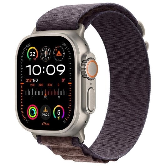 Apple Watch Ultra 2 GPS Cellular 49mm OLED Titane Indigo M Étanche IP6X SpO2 Pulsomètre