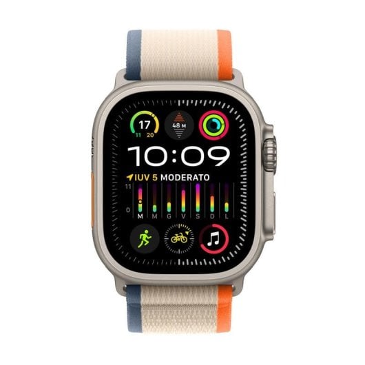 Apple Watch Ultra 2 GPS + Cellular 49mm OLED Titane Beige/Orange M/L Étanche IP6X SpO2, Pulsomètre, Suivi du Sommeil
