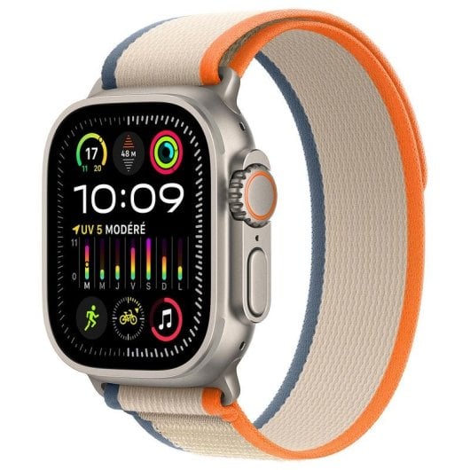 Apple Watch Ultra 2 GPS Cellular 49mm OLED Titane Boucle Trail Beige Orange S/M IP6X SpO2