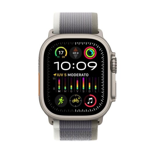 Apple Watch Ultra 2 GPS Cellular 49mm OLED Titane Vert Gris M/L Étanche IP6X SpO2 Pulsomètre