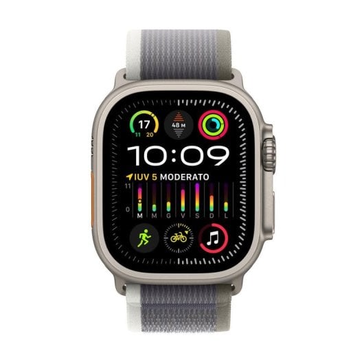 Apple Watch Ultra 2 GPS 4G NFC 49mm OLED Titane Vert/Gris S/M Étanche IP6X SpO2 Pulsomètre