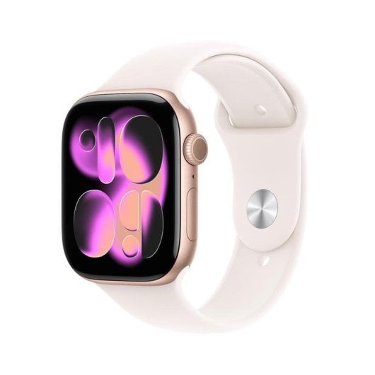 Apple Watch Series 11 GPS NFC 46mm OLED Roségold Pink M/L IP6X SpO2 Pulsmesser Always-On