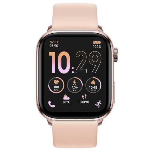 Ice-Watch 024303 Bluetooth 44mm AMOLED Or Rose Bracelet Silicone Étanche IP68 Écran Tactile