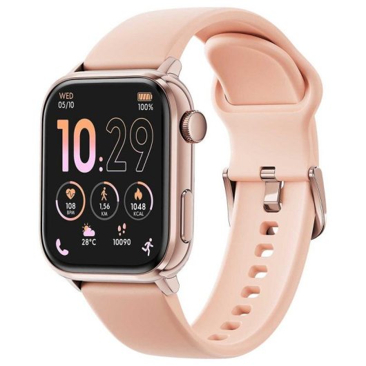 Ice-Watch 024303 Bluetooth 44mm AMOLED Or Rose Bracelet Silicone Étanche IP68 Écran Tactile