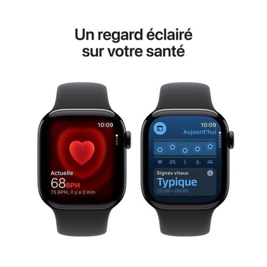 Apple Watch Series 11 GPS NFC 42mm OLED Schwarz M/L Wasserdicht 50m SpO2 Pulsmesser