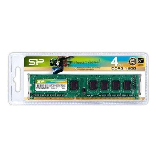 Memoria RAM Silicon Power SP004GBLTU160N02 4GB DDR3 1600MHz CL9 Grün