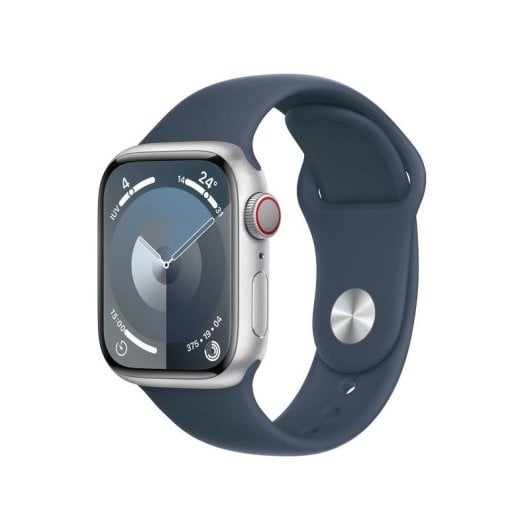 Apple Watch Series 9 GPS + Cellular 4G LTE 41mm Retina OLED Argent Bleu S/M IP6X SpO2 ECG
