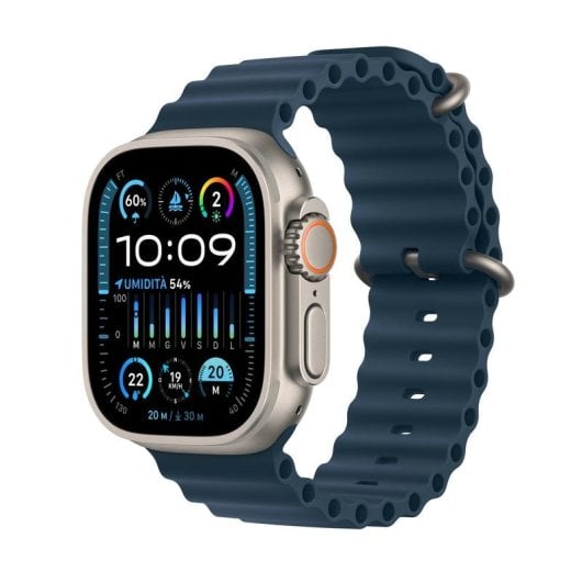 Apple Watch Ultra 2 GPS + Cellular 49mm OLED Titane Bleu Taille Unique Étanche IP6X SpO2 Pulsomètre
