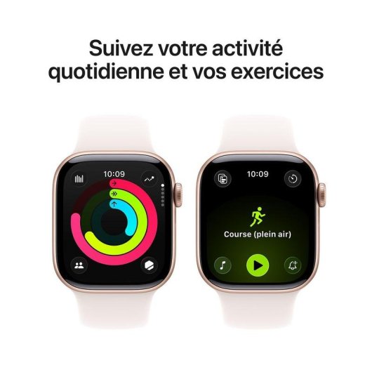 Apple Watch Series 11 GPS NFC 42mm OLED Rose S/M Étanche IP6X SpO2 Pulsomètre