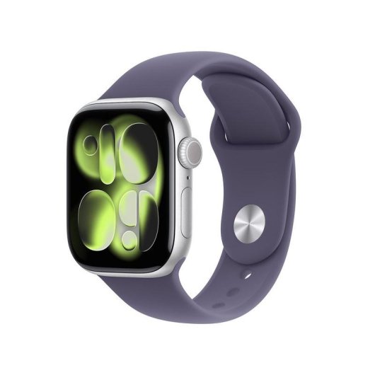 Apple Watch Series 11 GPS NFC 42mm OLED Argent Violet M/L Étanche IP6X SpO2 Cardio Sommeil