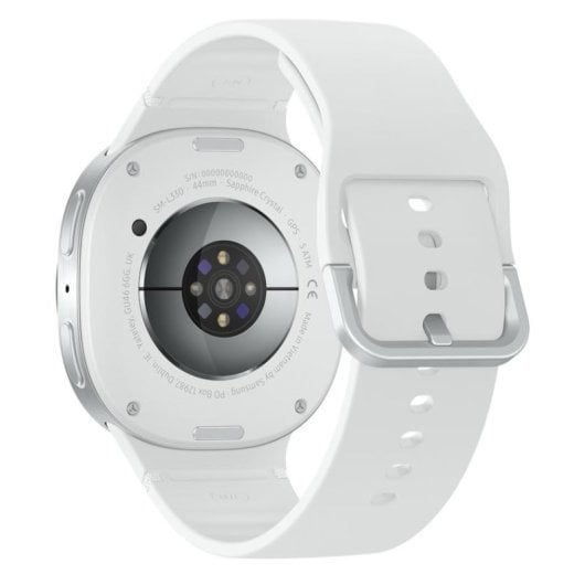 Samsung Galaxy Watch8 Bluetooth GPS NFC 44mm Super AMOLED Prata M/L IP68 Pulsómetro SOS