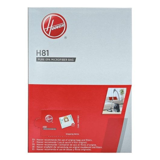 Saco para pó Hoover H81 Microfibra Branco Compatível Telios Extra 4 unid.