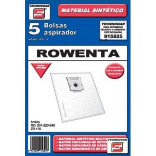 Staubbeutel TECNHOGAR 915625 Weiß kompatibel mit Rowenta 5 Stück