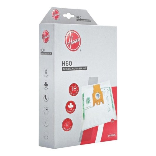 Saco do pó Hoover H60 Microfibra Branco 4 unidades para aspirador cilíndrico