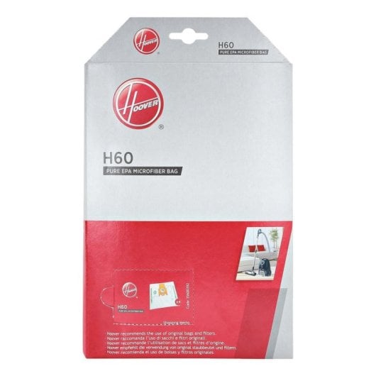 Saco do pó Hoover H60 Microfibra Branco 4 unidades para aspirador cilíndrico