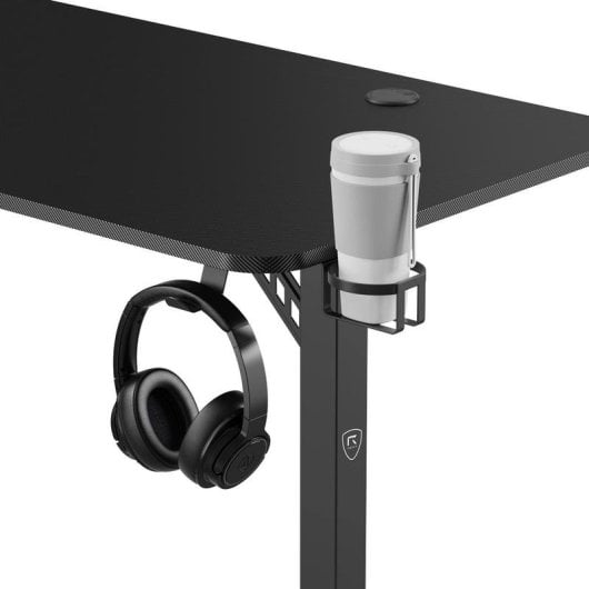 Mesa Gaming REKT 120 cm Fibre de carbone Métal Support casque et gobelet