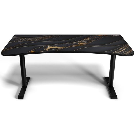 Mesa Gaming Arozzi 160cm Fibra de madera Negro y Oro Altura regulable