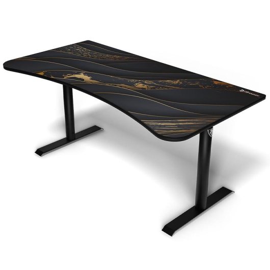 Mesa Gaming Arozzi 160cm Fibra de madera Negro y Oro Altura regulable