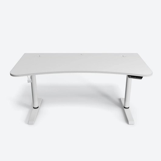 Mesa Gaming Arozzi XXL 160cm Fibra de madera Motor dual cableado blanco
