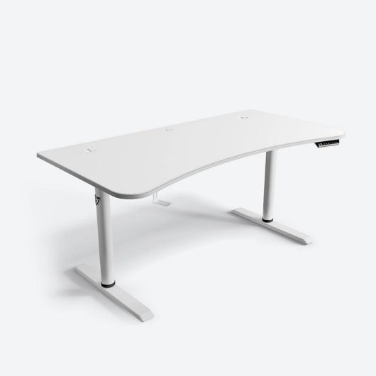 Mesa Gaming Arozzi XXL 160cm Fibra de madera Motor dual cableado blanco