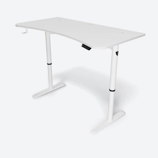 Mesa Gaming Arozzi XXL 160cm Fibra de madera Motor dual cableado blanco