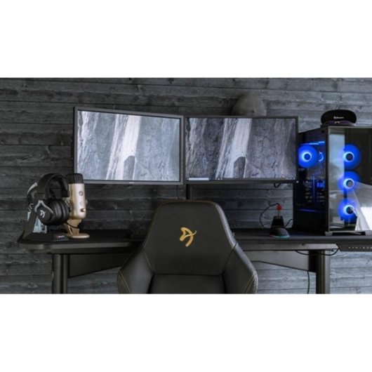 Mesa Gaming Arozzi XXL 160cm Fibra de madera Motor dual cableado blanco