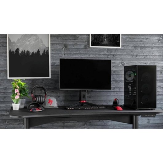 Mesa Gaming Arozzi XXL 160cm Fibra de madera Motor dual cableado blanco