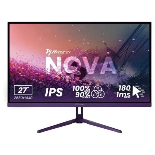 Écran PC Arozzi Nova 27" QHD 180Hz IPS 1ms HDR Haut-parleurs VESA Gaming
