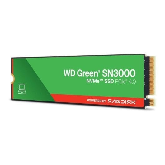 Disco Duro Western Digital Green SN3000 500GB SSD NVMe M.2 PCIe 4.0 5000 MB/s QLC