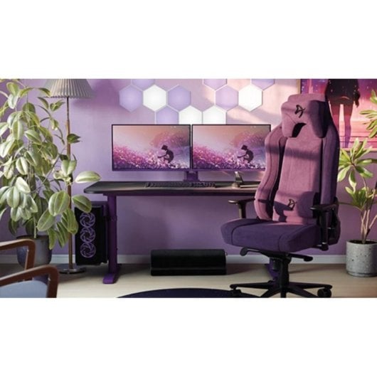 Mesa Gaming Arozzi XXL 160cm Fibre de bois Passe-câbles Réglable Violet