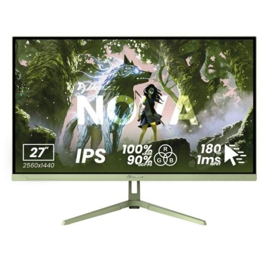 Monitor PC Arozzi Nova 27" QHD 180Hz IPS 1ms Altoparlanti HDR VESA Verde