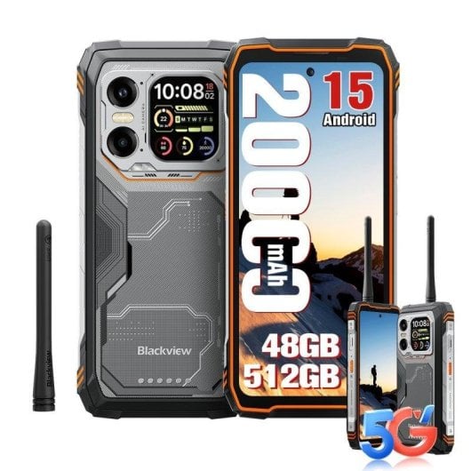 Blackview Xplore 1 16GB 512GB 6.78" 120Hz 5G Dual SIM Walkie Talkie IP69K 20000mAh Android 15 Naranja