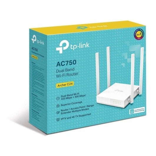 Router TP-Link Archer C24 WiFi 5 433 Mbit/s Double Bande 5 Ports QoS Sécurité Avancée