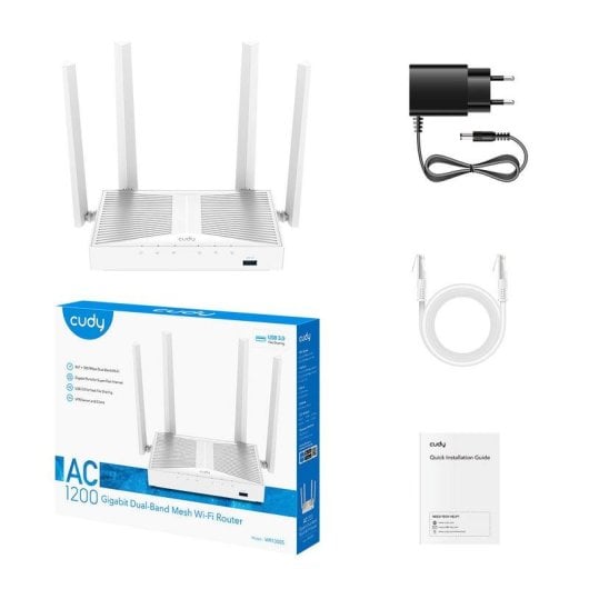 Router Cudy WR1300S WiFi 5 Gigabit 867 Mbit/s Double Bande USB