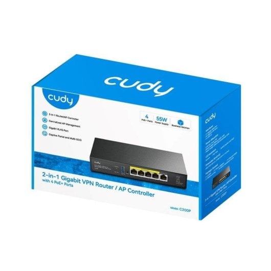 Router CUDY C200p Gigabit Ethernet 1000 Mbps Metallgehäuse USB 3.0