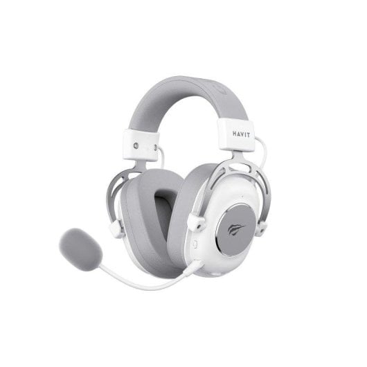 Auriculares Havit H2002YG sem fios e com cabo Bluetooth Gaming Microfone Branco e Cinzento
