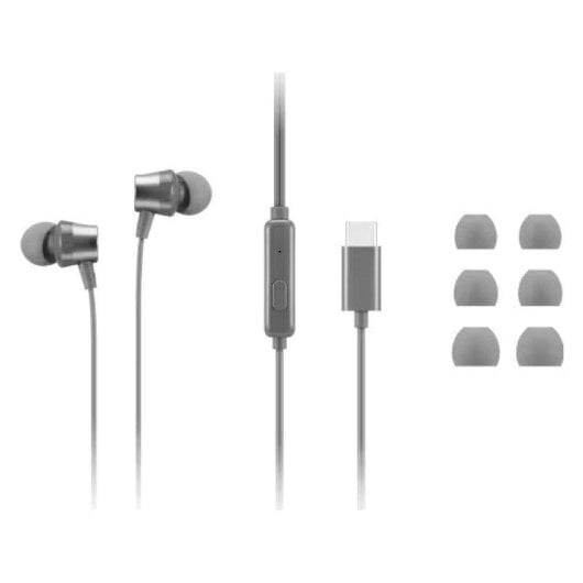 Auriculaires Lenovo 300 Gxd1j77353 filaires USB-C pour appels et musique Gris
