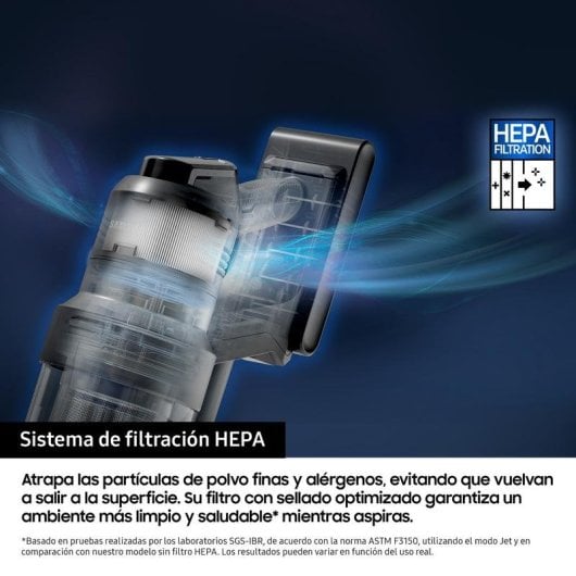 Akku Staubsauger Samsung VS90F40DEK 400W 160 Minuten Tierhaare HEPA 0,5L