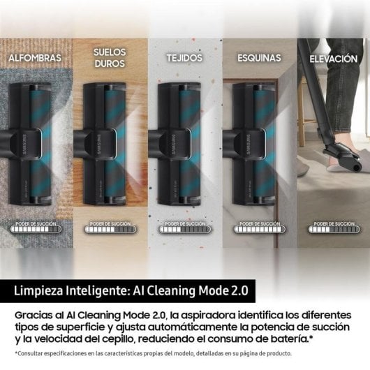 Akku Staubsauger Samsung VS90F40DEK 400W 160 Minuten Tierhaare HEPA 0,5L