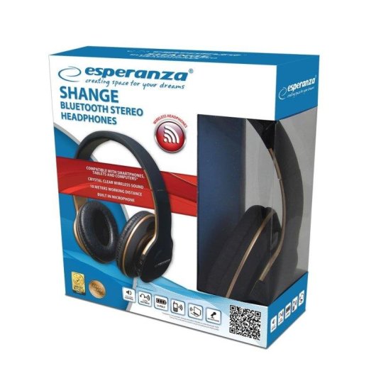 Auriculares Esperanza Eh220 inalámbricos Bluetooth diadema para uso diario con micrófono negros